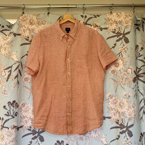 JCrew linen short-sleeved button down